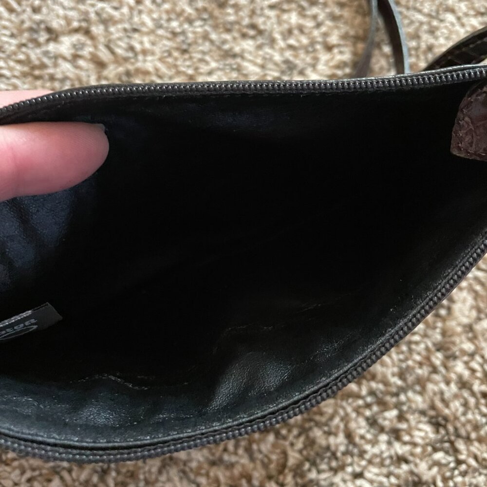 Brighton Black Brown Small Purse Pockets Zipper Long Strap Crossbody - Picture 6 of 6